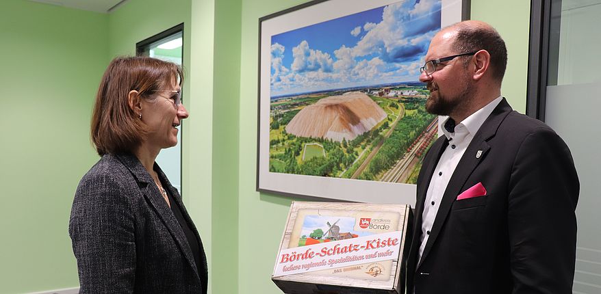 Uwe Baumgart / Antrittsbesuch der Bundestagsabgeordneten Dr. Franziska Kersten bei Börde-Landrat Martin Stichnoth