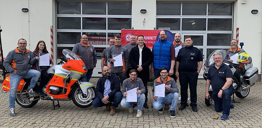 Foto Landkreis Börde / die Sanitätsprüfung erfolgreich bestanden, der Aufbau der Motorradstaffel soll noch 2023 abgeschlossen werden